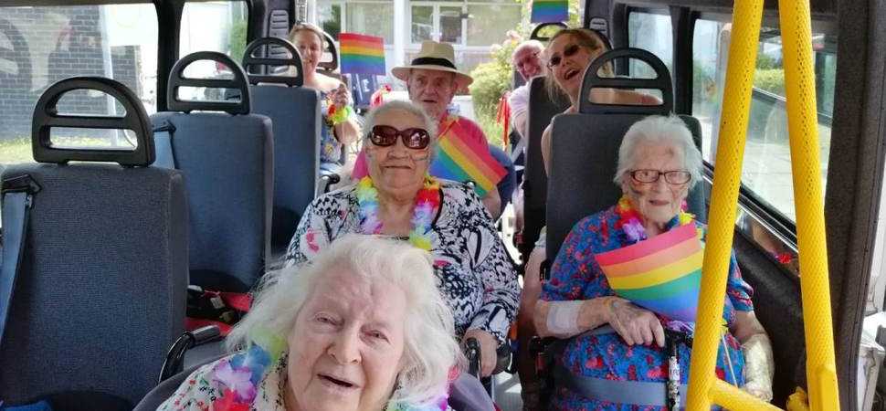 Care home residents fly the flag for Shoreham at Worthing Pride