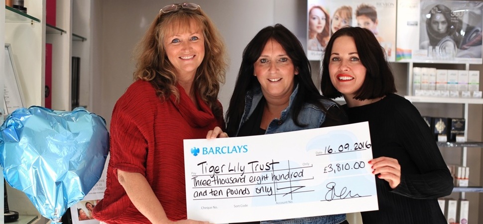 Hair salon marks anniversary and raises nearly £4,000 for Tigerlily Trust