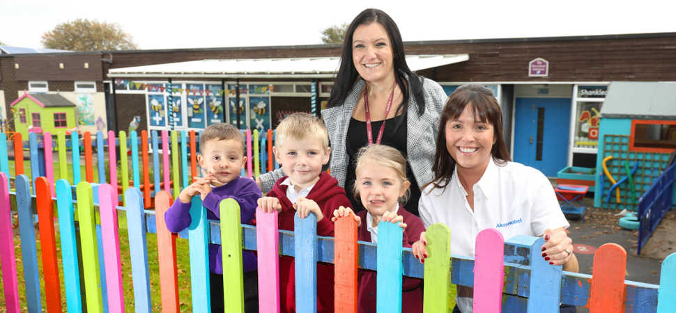 Paint donation transforms outdoor spaces at Northumberland primary school